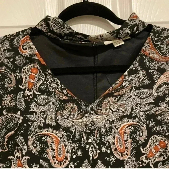 Simply Noelle Women’s High-Low Dress Paisley Sleeveless, Choker Neck Sz. L/XL - Picture 2 of 5